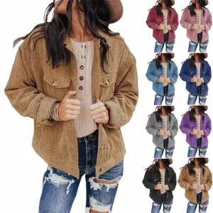 Women's Sporty Button Up Thick Jacket