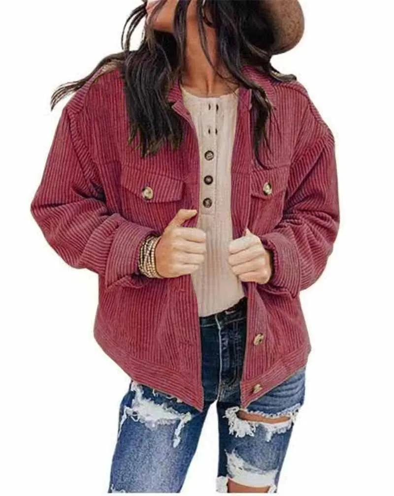 Women's Sporty Button Up Thick Jacket