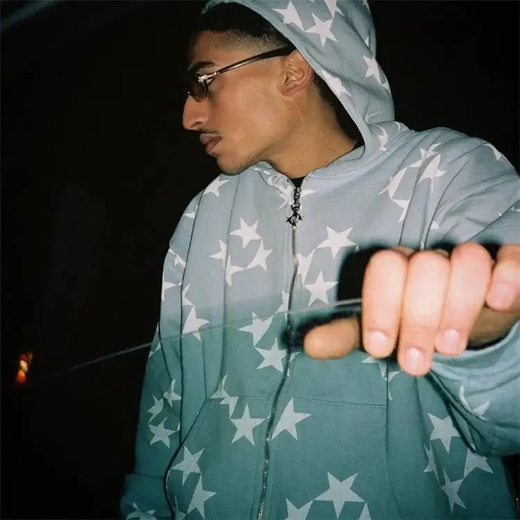 Y2K Star Graphic Hoodies for a Retro Trendy Look