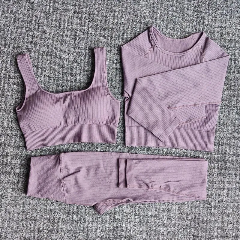 Yoga Set Workout Clothes Athletic Wear Sports Gym Leggings