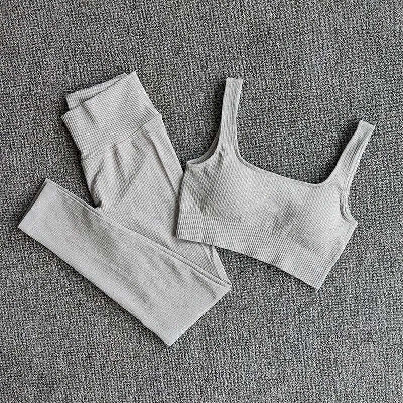 Yoga Set Workout Clothes Athletic Wear Sports Gym Leggings