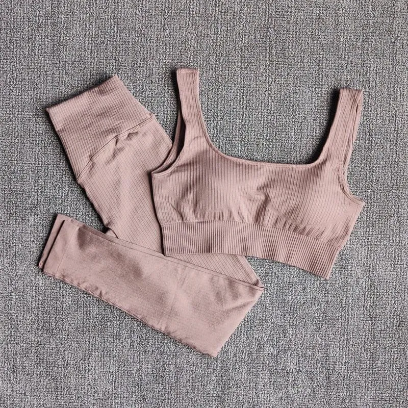 Yoga Set Workout Clothes Athletic Wear Sports Gym Leggings