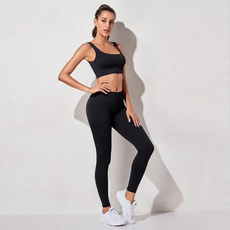 Yoga Set Workout Clothes Athletic Wear Sports Gym Leggings