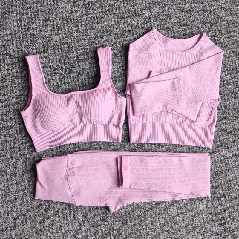 Yoga Set Workout Clothes Athletic Wear Sports Gym Leggings