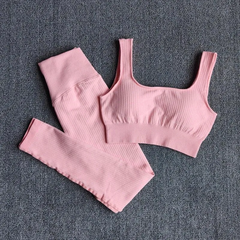 Yoga Set Workout Clothes Athletic Wear Sports Gym Leggings
