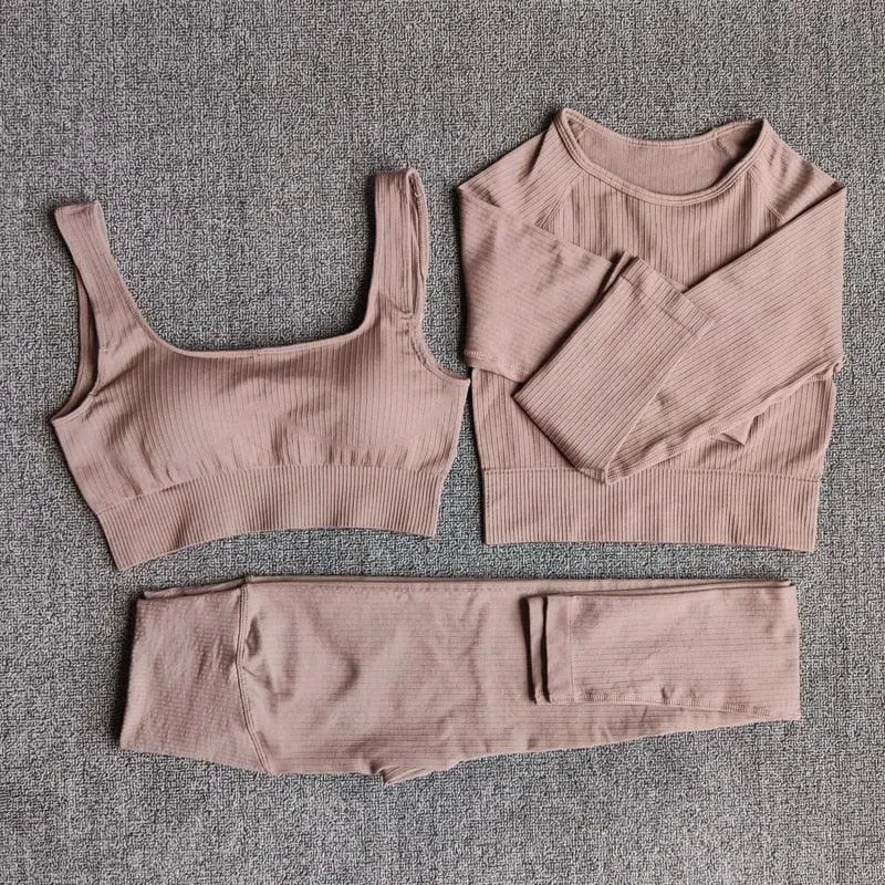 Yoga Set Workout Clothes Athletic Wear Sports Gym Leggings