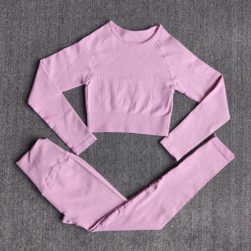 Yoga Set Workout Clothes Athletic Wear Sports Gym Leggings