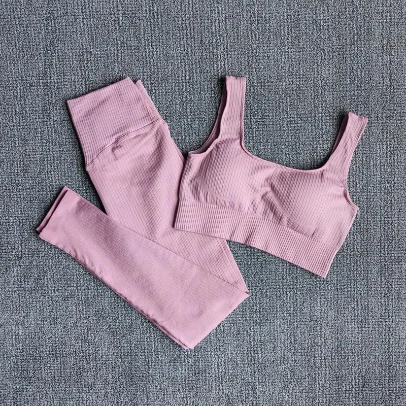Yoga Set Workout Clothes Athletic Wear Sports Gym Leggings