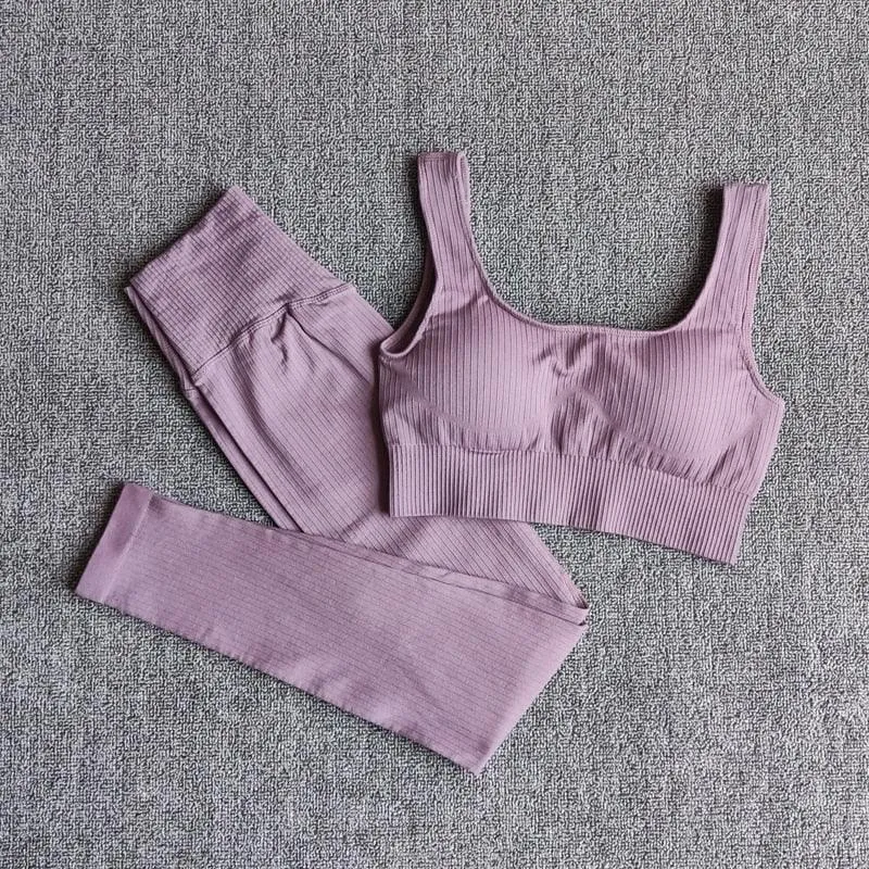 Yoga Set Workout Clothes Athletic Wear Sports Gym Leggings