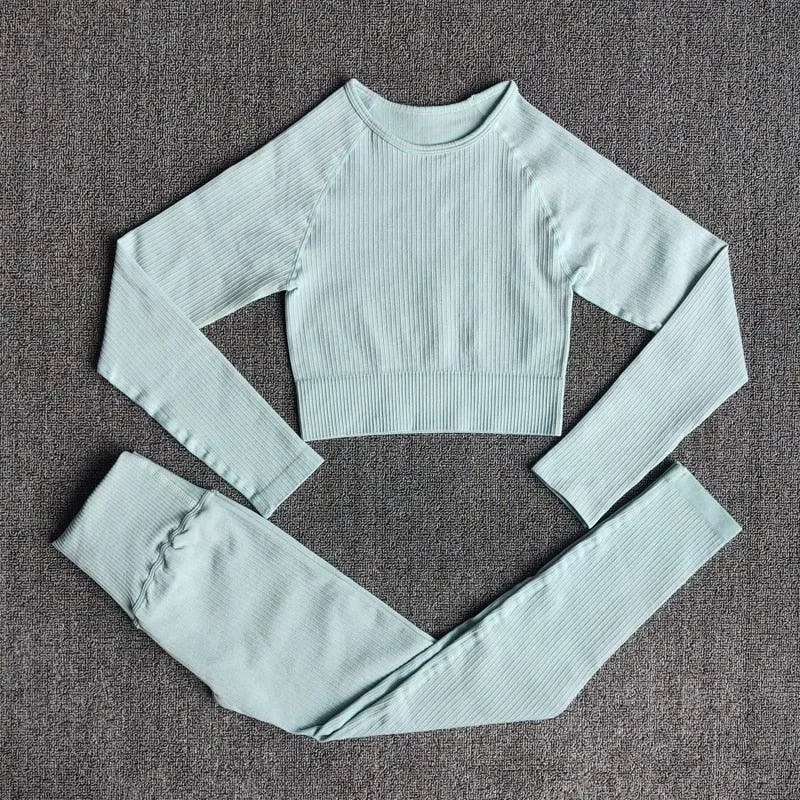 Yoga Set Workout Clothes Athletic Wear Sports Gym Leggings