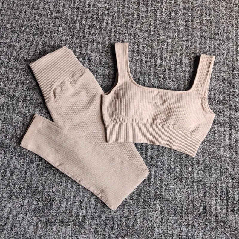 Yoga Set Workout Clothes Athletic Wear Sports Gym Leggings