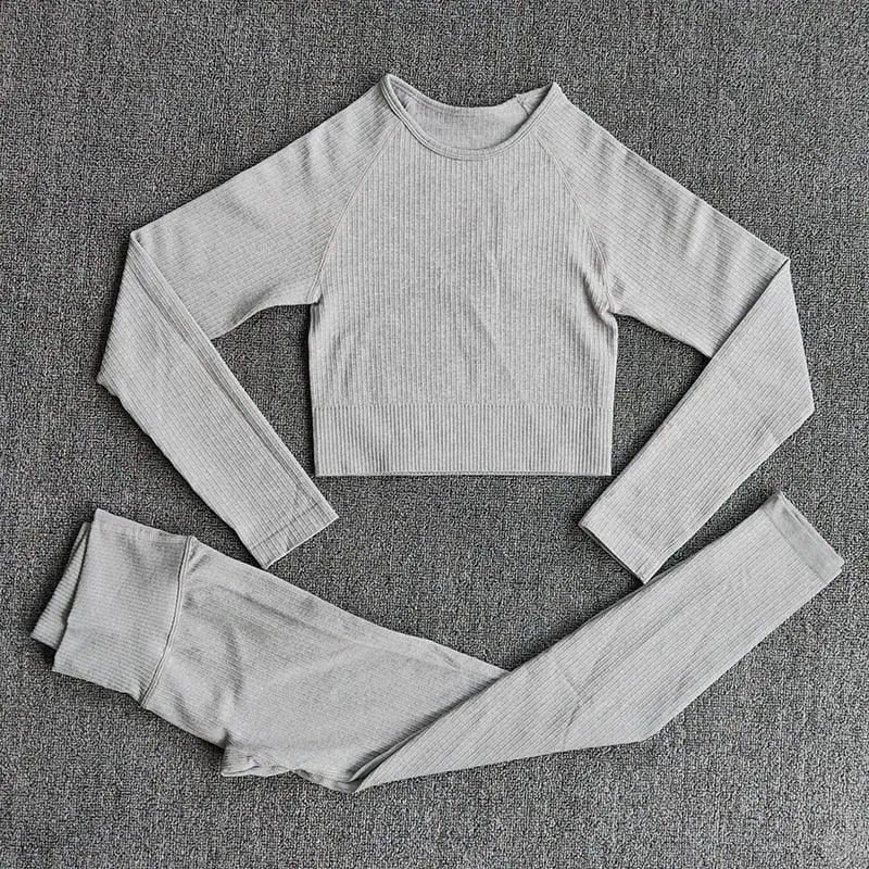 Yoga Set Workout Clothes Athletic Wear Sports Gym Leggings