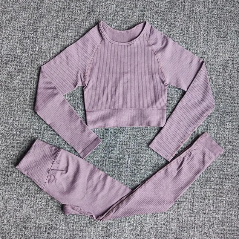 Yoga Set Workout Clothes Athletic Wear Sports Gym Leggings