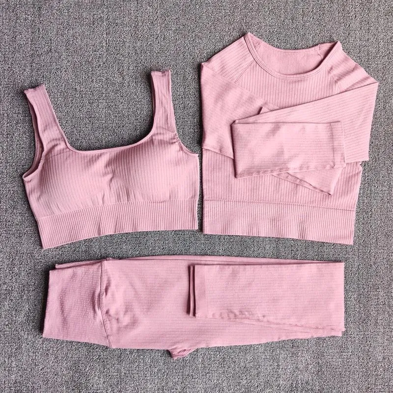 Yoga Set Workout Clothes Athletic Wear Sports Gym Leggings