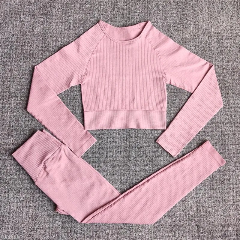 Yoga Set Workout Clothes Athletic Wear Sports Gym Leggings