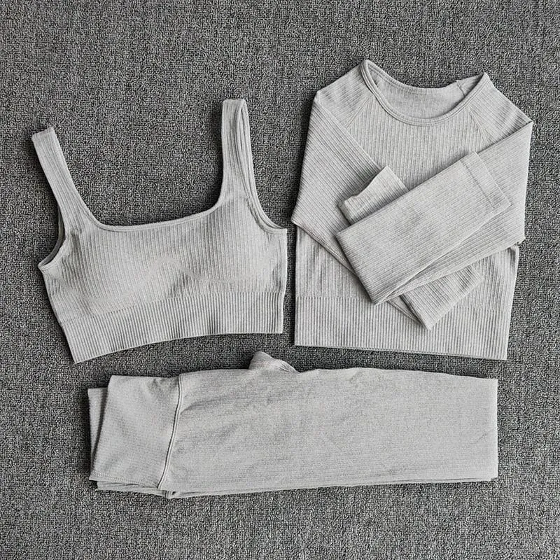 Yoga Set Workout Clothes Athletic Wear Sports Gym Leggings