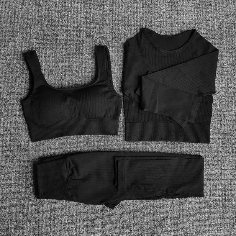 Yoga Set Workout Clothes Athletic Wear Sports Gym Leggings