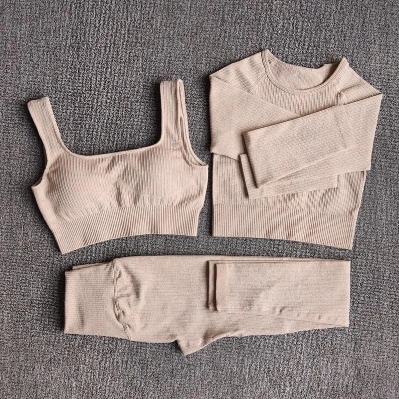 Yoga Set Workout Clothes Athletic Wear Sports Gym Leggings