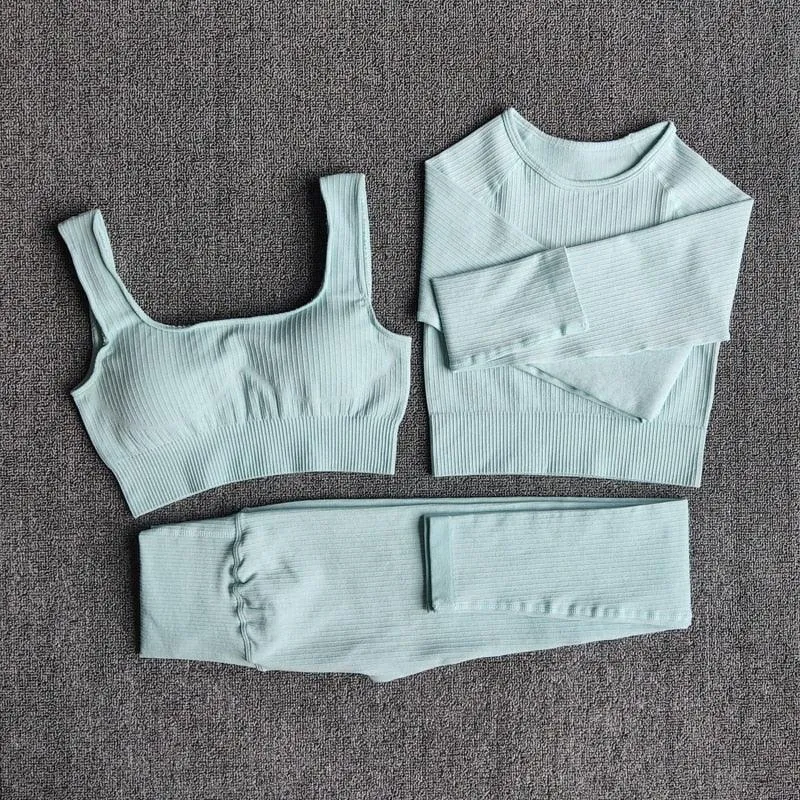 Yoga Set Workout Clothes Athletic Wear Sports Gym Leggings