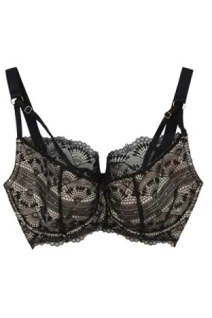 Ysabel Full Bust Lace Bra - Black/Nude -
