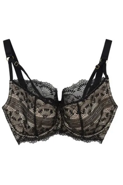 Ysabel Full Bust Lace Bra - Black/Nude -