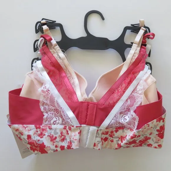 (#Z) Marilyn Monroe 3 pack No-Show Push-Up Lace Bras Size 36B