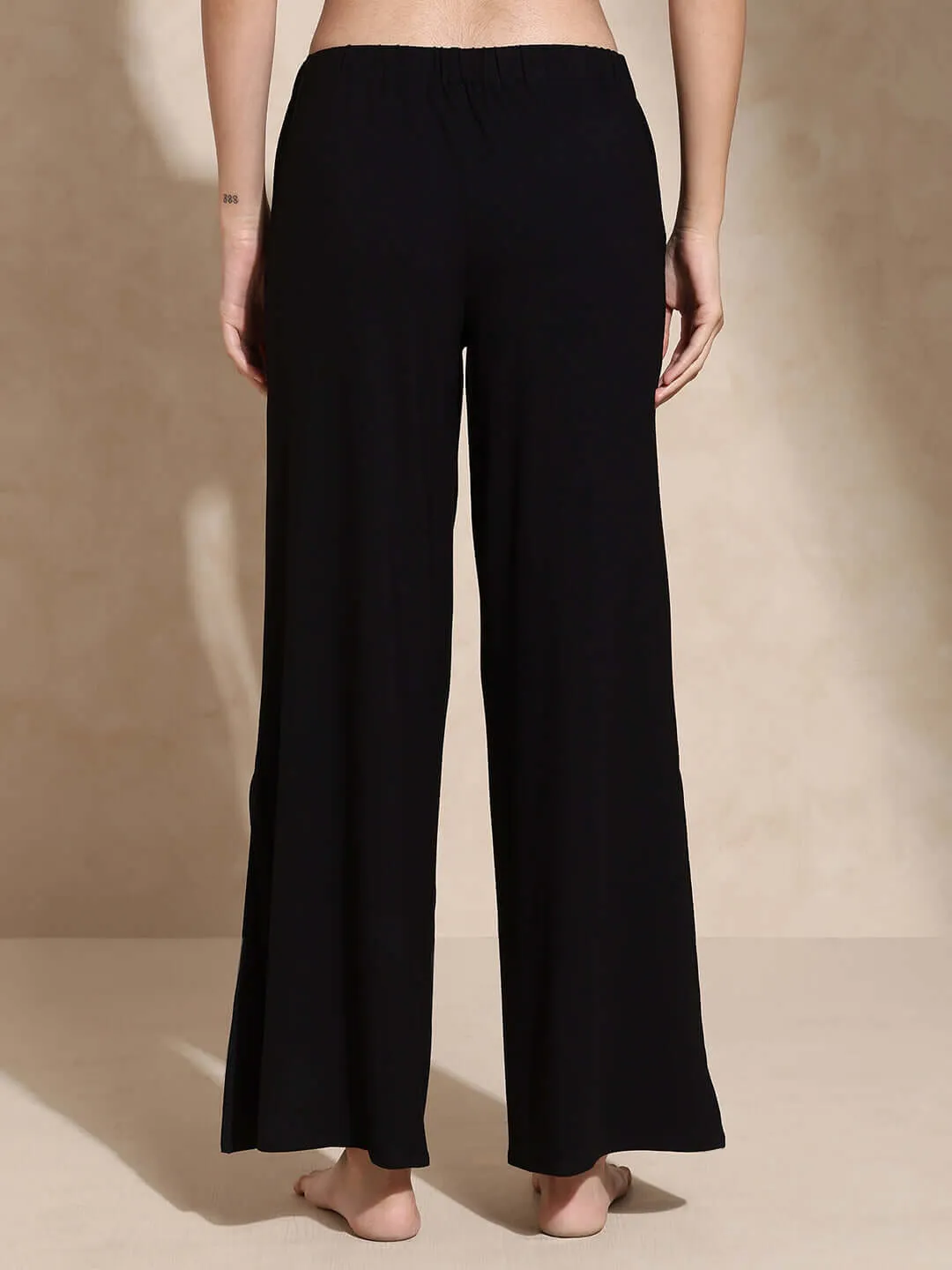 Zen Tee & Lounge Pants with Slit Black