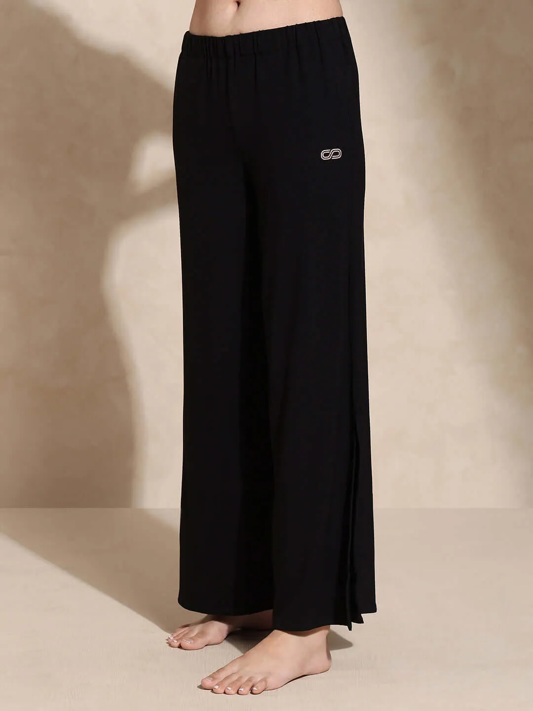 Zen Tee & Lounge Pants with Slit Black