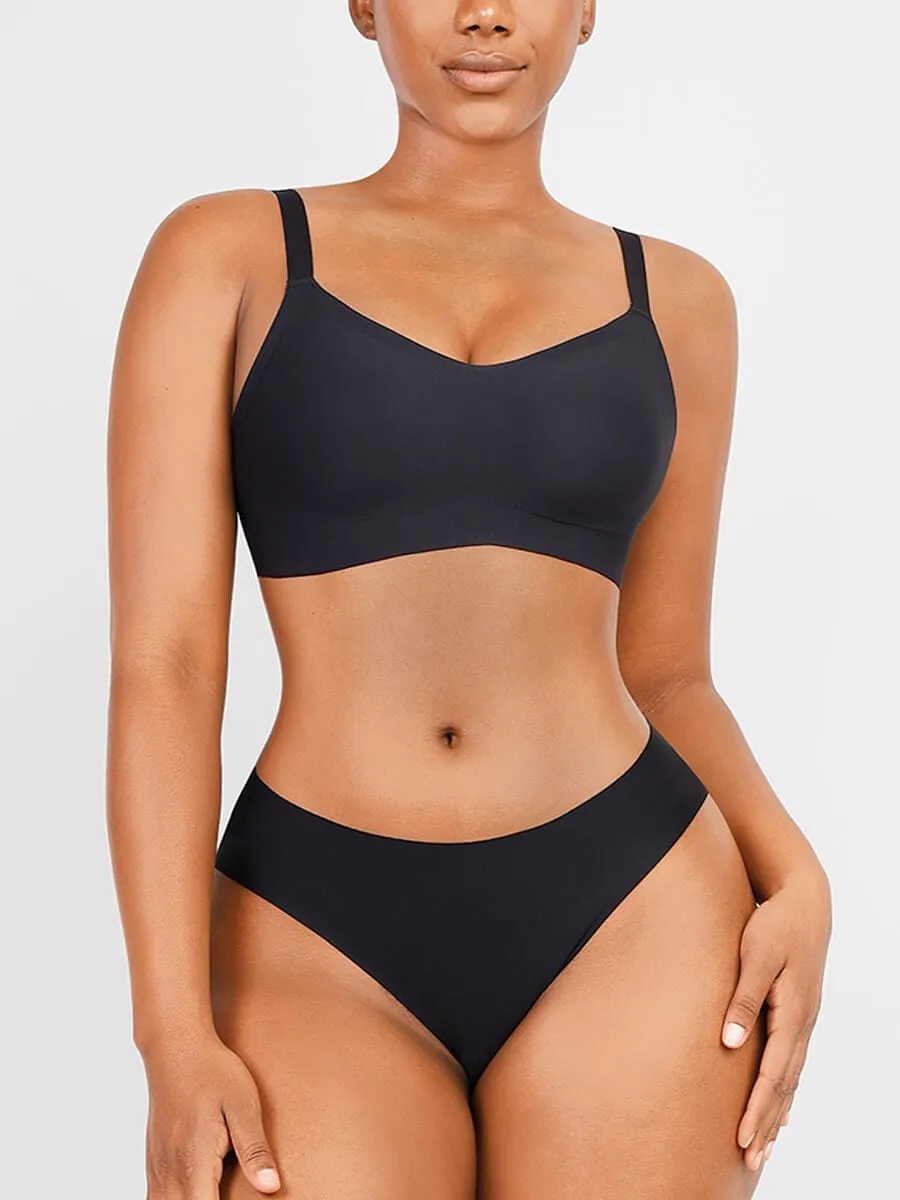 ZX-B-2pc Sexy Seamless Underwear with Shapewear Incorporated Push Up BRA