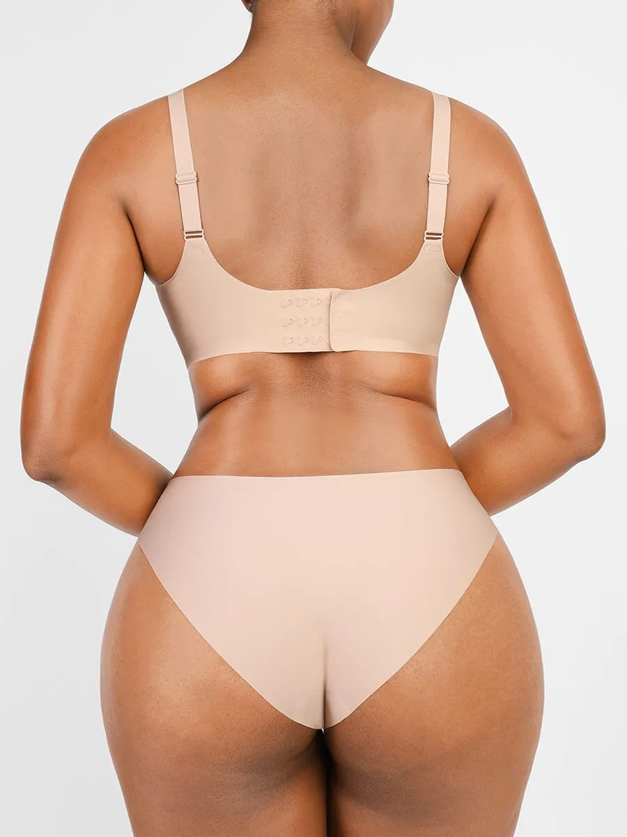 ZX-B-2pc Sexy Seamless Underwear with Shapewear Incorporated Push Up BRA